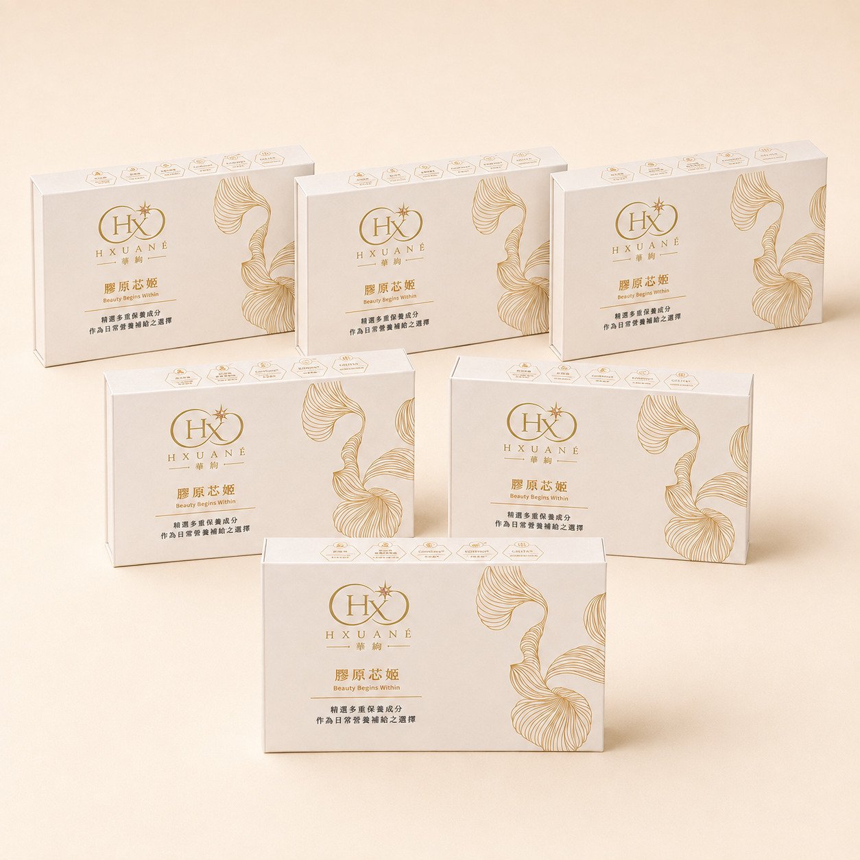 HXUANÉ 華絢 膠原芯姬膠原蛋白粉 六盒優惠組包裝